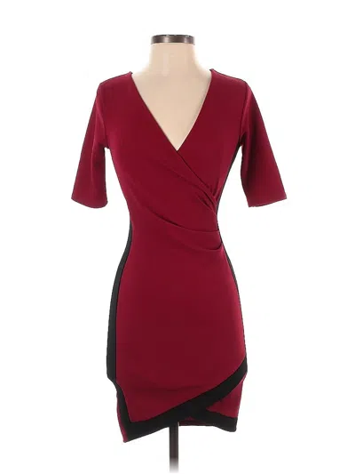 Pre-owned Almost Famous Cocktail Dress In Burgundy