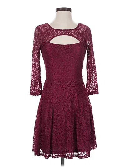 Pre-owned Almost Famous Cocktail Dress In Burgundy