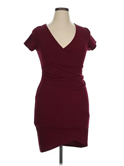 Pre-owned Almost Famous Cocktail Dress In Burgundy