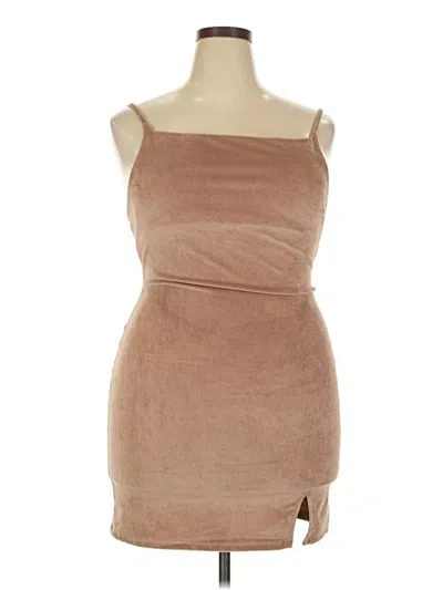 Pre-owned Almost Famous Cocktail Dress In Tan