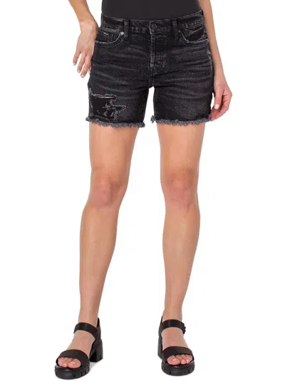 Almost Famous Earnest Womens Frayed Hem Short Cutoff Shorts In Grey