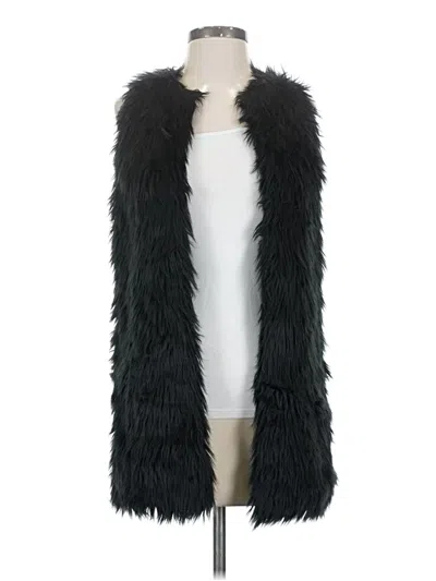 Pre-owned Almost Famous Faux Fur Vest In Black