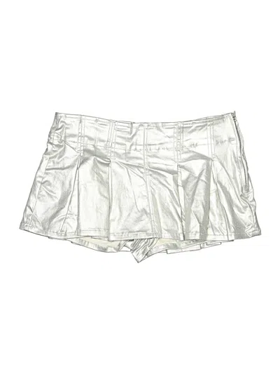 Pre-owned Almost Famous Faux Leather Skirt In Silver