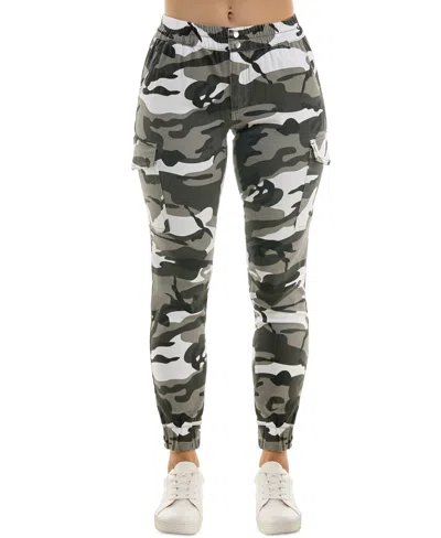 Almost Famous Juniors' Faux Cargo Pocket Joggers In Black Camo