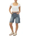 Almost Famous Juniors' Mid-rise Button-side Sailor Shorts In White