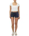 Almost Famous Juniors' Mid-rise Button-side Sailor Shorts In White