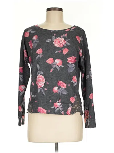 Pre-owned Almost Famous Long Sleeve Top Black Boatneck Tops