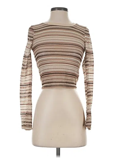 Pre-owned Almost Famous Long Sleeve Top Brown Turtleneck Tops