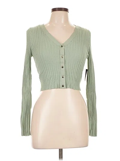 Pre-owned Almost Famous Long Sleeve Top Green Sweetheart Neckline Tops