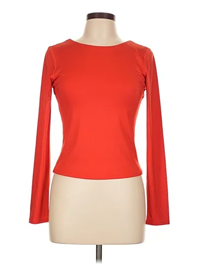 Pre-owned Almost Famous Long Sleeve Top Red Boatneck Tops