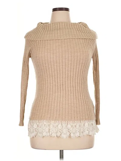 Pre-owned Almost Famous Long Sleeve Turtleneck In Tan