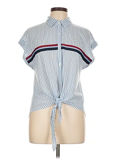 Pre-owned Almost Famous Short Sleeve Blouse In Blue