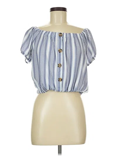 Pre-owned Almost Famous Short Sleeve Blouse In Blue