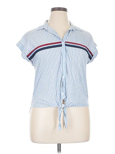 Pre-owned Almost Famous Short Sleeve Blouse In Blue