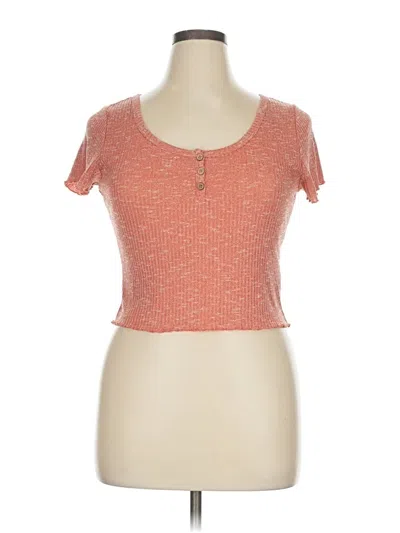 Pre-owned Almost Famous Short Sleeve Top Orange Sweetheart Neckline Tops