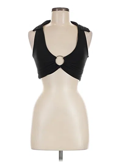 Pre-owned Almost Famous Sleeveless Top Black Keyhole Neckline Tops