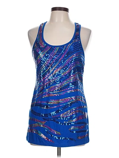 Pre-owned Almost Famous Tank Top Blue Halter Neckline Tops
