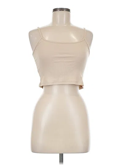 Pre-owned Almost Famous Tank Top Tan Halter Neckline Tops In Brown