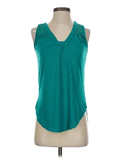 Pre-owned Almost Famous Tank Top Teal Halter Neckline Tops In Blue