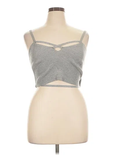 Pre-owned Almost Famous Tube Top Silver Strapless Neckline Tops