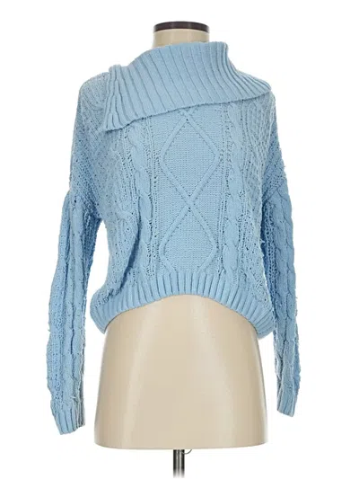 Pre-owned Almost Famous Turtleneck Sweater In Blue