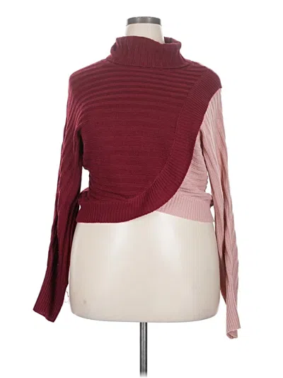 Pre-owned Almost Famous Turtleneck Sweater In Burgundy
