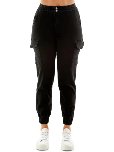 Almost Famous Womens Cuffed Cotton Jogger Pants In Black