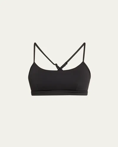 Alo Yoga Intrigue Scoop-neck Stretch-woven Sports Bra In Black