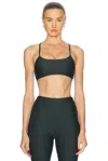 Alo Yoga Airlift Intrigue Sports Bra In Charcoal Green