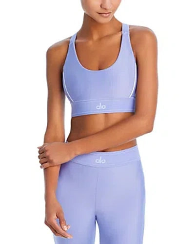 Alo Yoga Airlift Suit Up Sports Bra In Lilac Blue