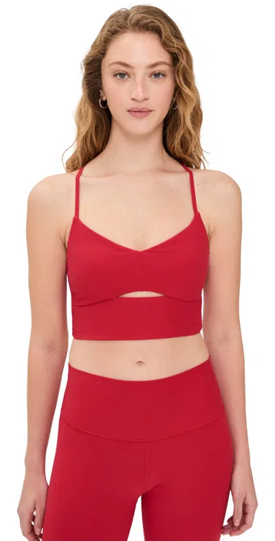 Alo Yoga Alosoft Highlight Cutout Stretch Sports Bra In Bold Red