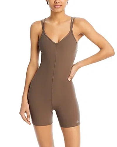 Alo Yoga Alosoft Suns Out Romper In Brown