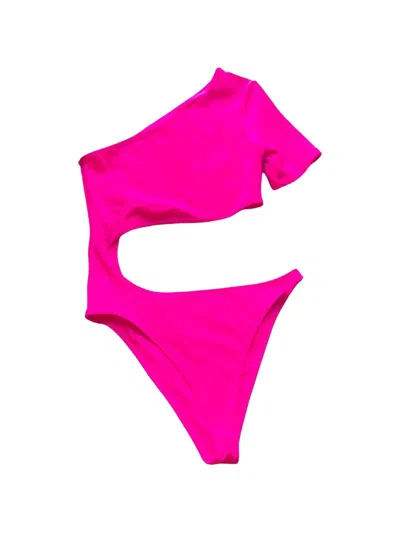Alo Yoga Body Wave Cut-out Bodysuit In Pink