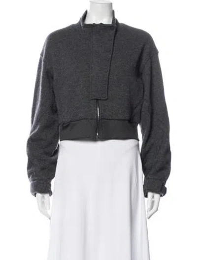 Pre-owned Alo Yoga Bomber Jacket In Gray