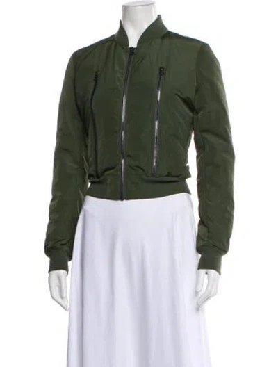Pre-owned Alo Yoga Bomber Jacket In Green