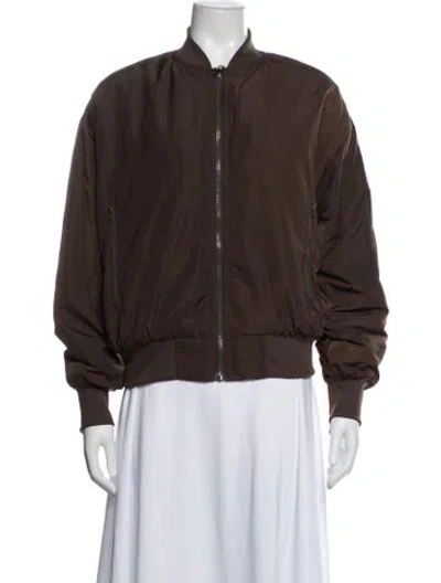 Pre-owned Alo Yoga Bomber Jacket W/ Tags In Brown