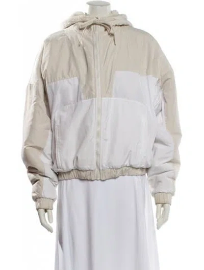 Pre-owned Alo Yoga Bomber Jacket In White