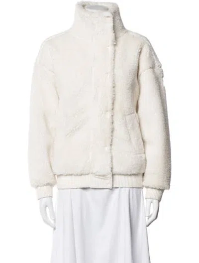 Pre-owned Alo Yoga Bomber Jacket In White