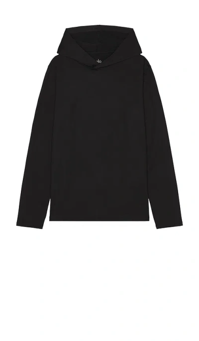 Alo Yoga Conquer Reform Long Sleeve With Hood In Black