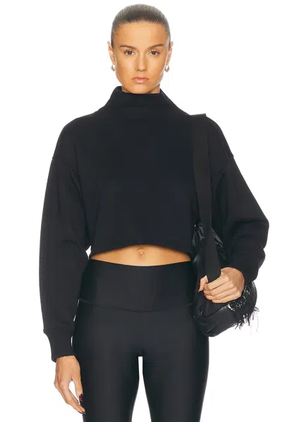 Alo Yoga Cropped Serenity Sweatshirt In Black