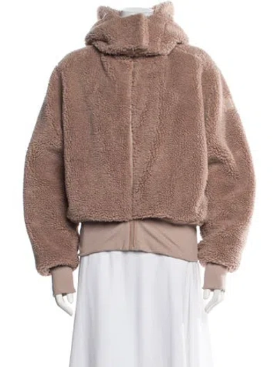 Pre-owned Alo Yoga Faux Fur Coat In Brown