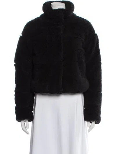 Pre-owned Alo Yoga Faux Fur Jacket In Black