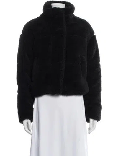 Pre-owned Alo Yoga Faux Fur Jacket In Black
