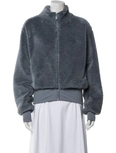 Pre-owned Alo Yoga Faux Fur Jacket In Blue