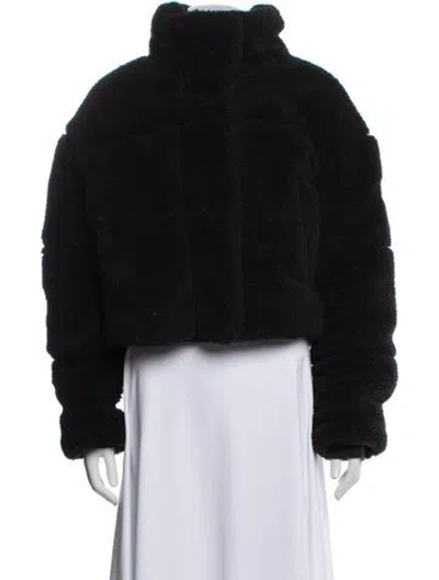 Pre-owned Alo Yoga Faux Fur Jacket In Blue