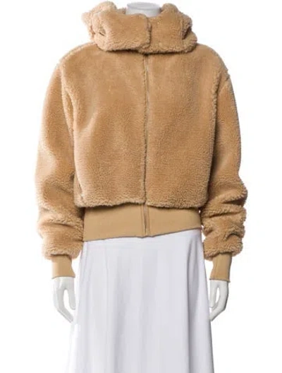 Pre-owned Alo Yoga Faux Fur Jacket In Brown