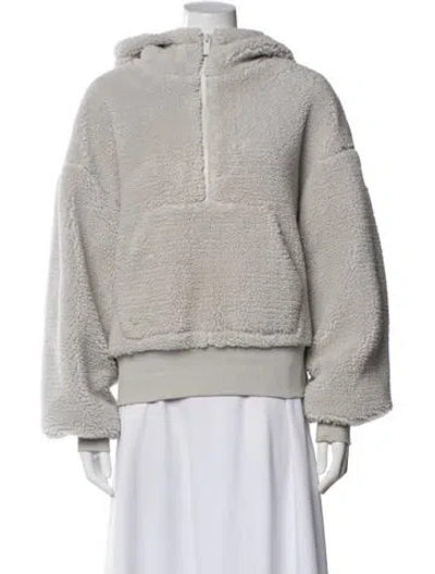 Pre-owned Alo Yoga Faux Fur Jacket In Gray