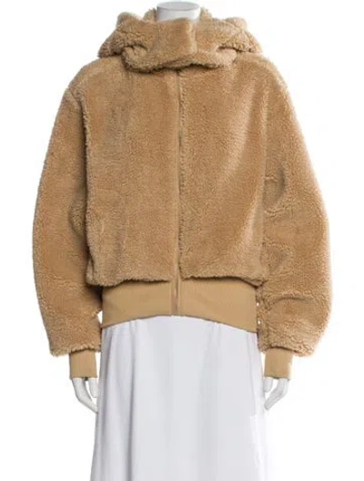 Pre-owned Alo Yoga Faux Fur Jacket In Neutral