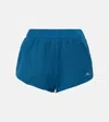 Alo Yoga In The Air Dolphin Cotton-blend Shorts In Blue