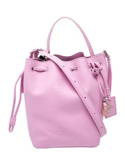 Pre-owned Alo Yoga Leather Bucket Bag In Pink